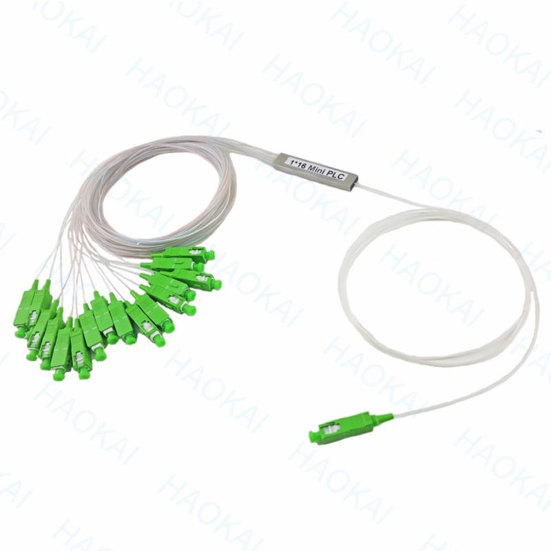 1x16 SC APC Splitter à fibre PLC Mini câble tube en acier sans connecteur