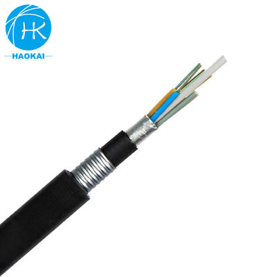 Cable à fibre optique blindé extérieur double enveloppe PE GYFTA53