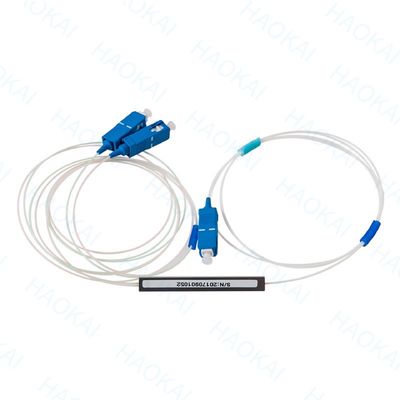 1x2 SC APC Fibre optique PLC Splitter FTTH Mini tube en acier sans connecteur