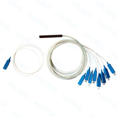 1x2 SC APC Fibre optique PLC Splitter FTTH Mini tube en acier sans connecteur
