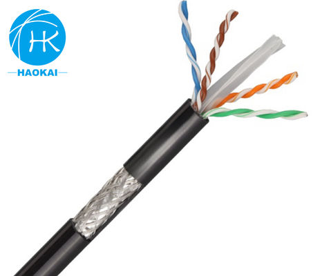 4 paires 23awg FTP CAT6 câble Internet extérieur câble LAN rempli de gelée ou de gel