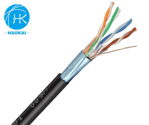 UTP CAT5E câble LAN extérieur isolant HDPE solide avec messager