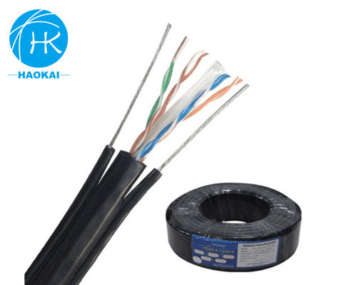 UTP CAT5E câble LAN extérieur isolant HDPE solide avec messager