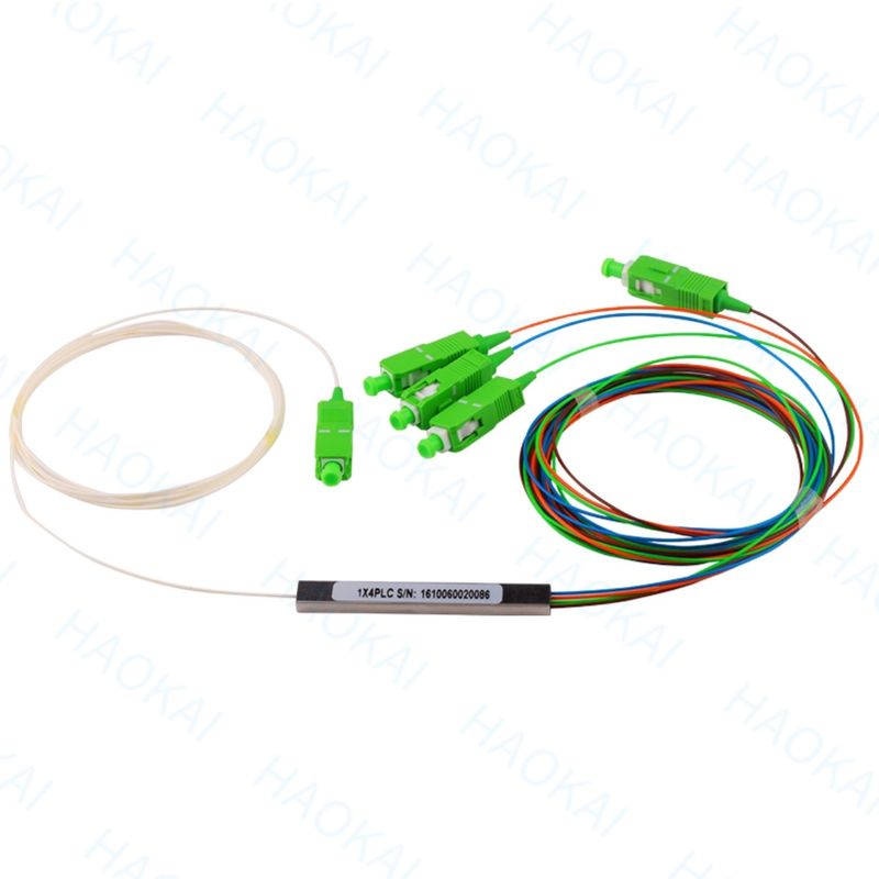 1x2 SC APC Fibre optique PLC Splitter FTTH Mini tube en acier sans connecteur