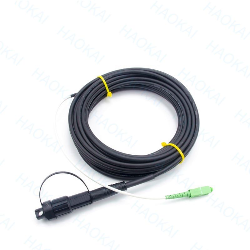 Préconnecteur FTTX Solution SC APC FTTA Cable à fibre optique 5.0mm G657A2 LSZH 5M Noir