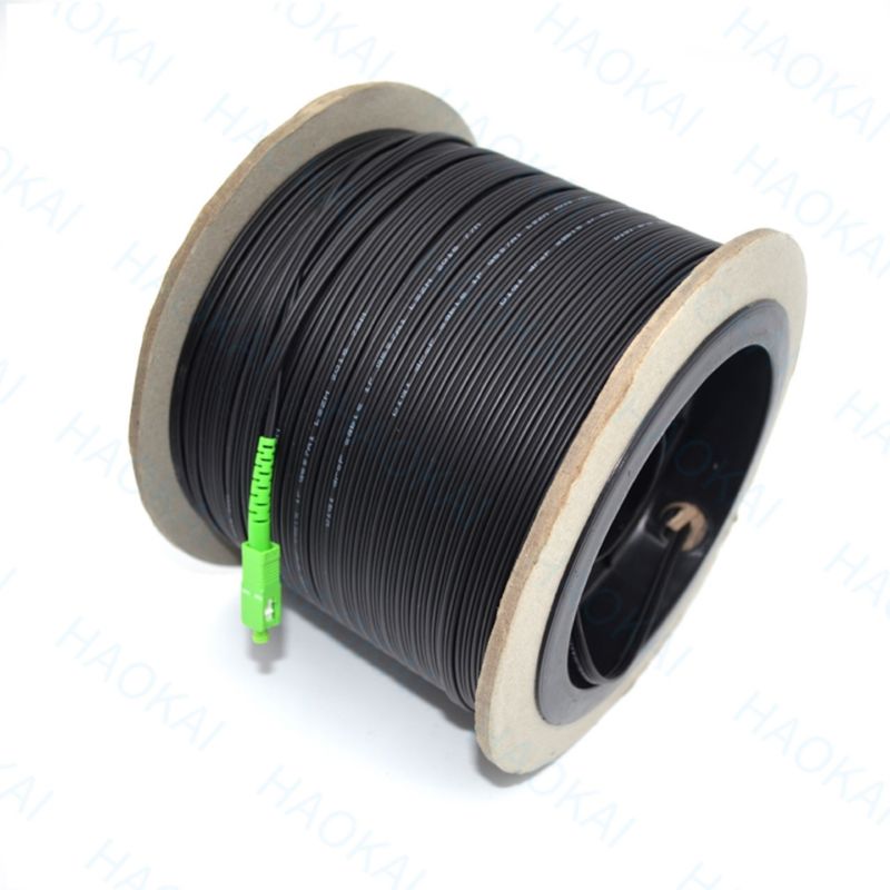 SC APC câble de patch avec rouleau intérieur extérieur câble à fibre de goutte d'auto-appui