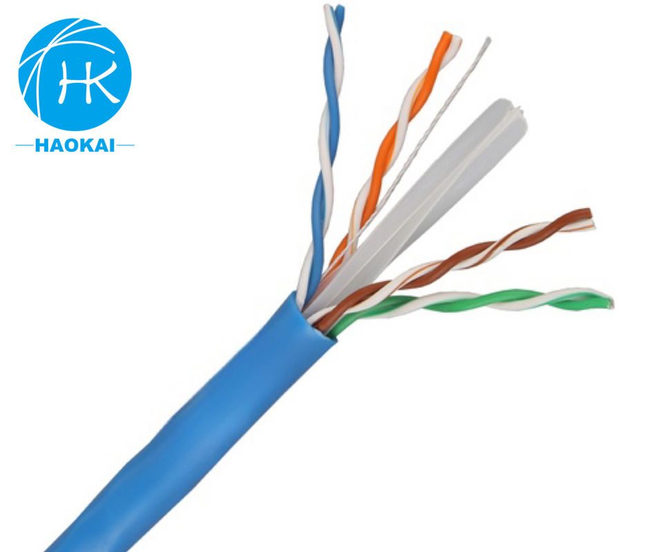 Cable LAN intérieur en cuivre massif UTP CAT6 personnalisé 4 paires 23awg 0,57mm 250MHz